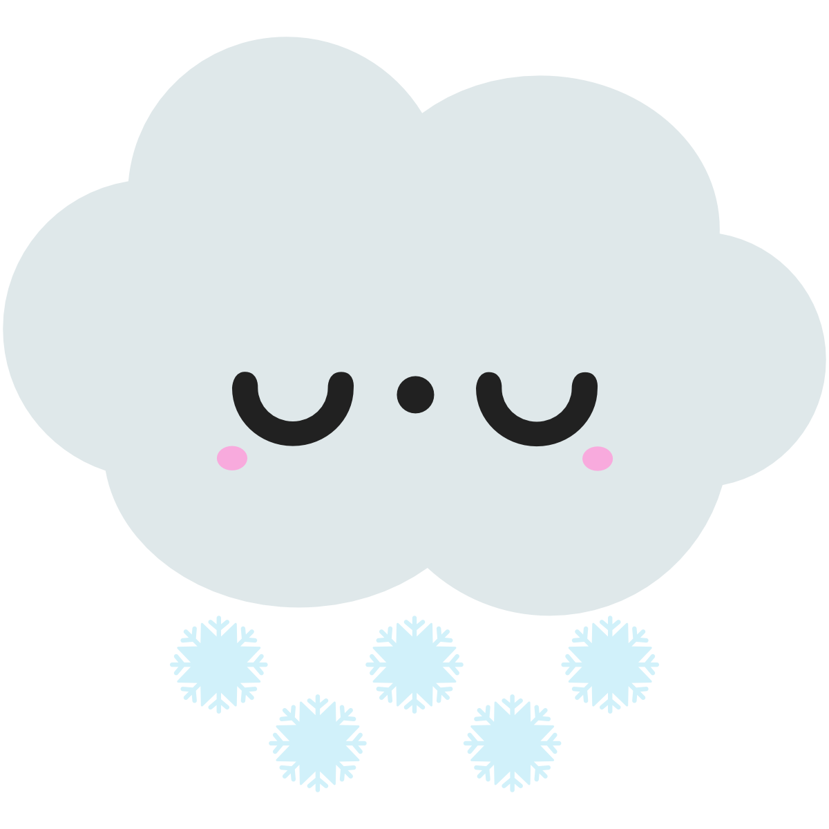 Kawaii cloud with snow