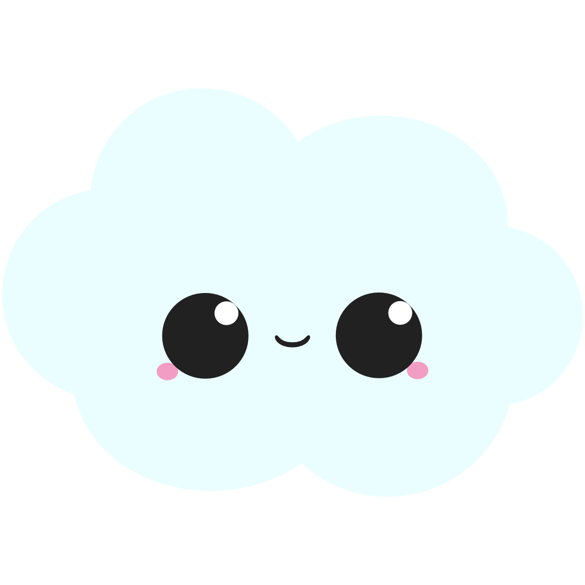 Cute light blue kawaii cloud
