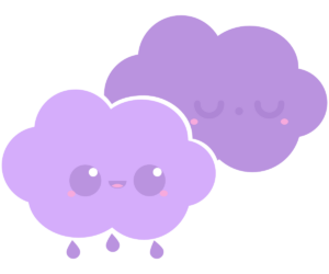 Purple kawaii clouds preview icon
