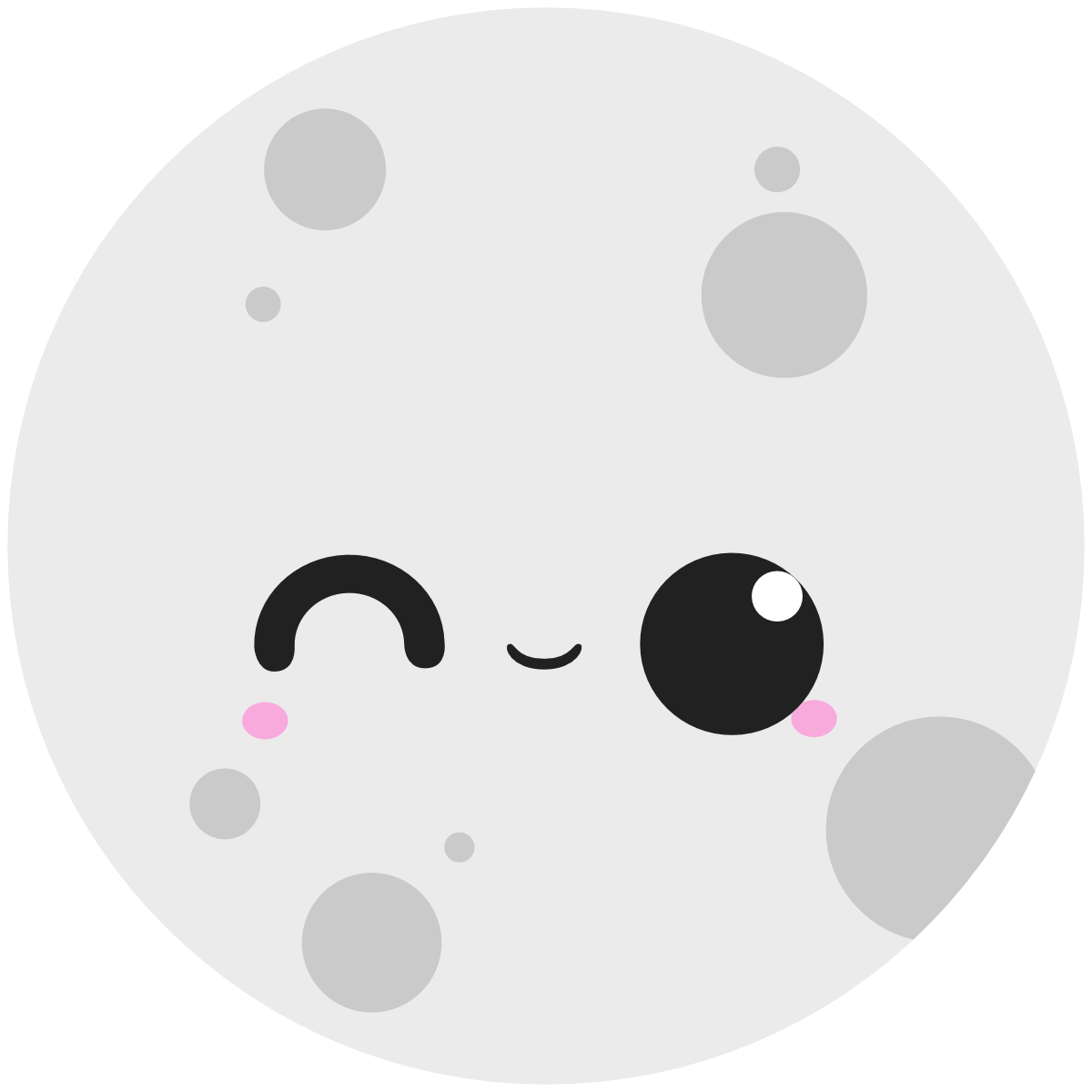 Cute full moon with kawaii face
