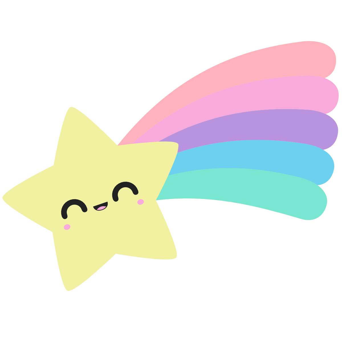 Kawaii colorful shooting star