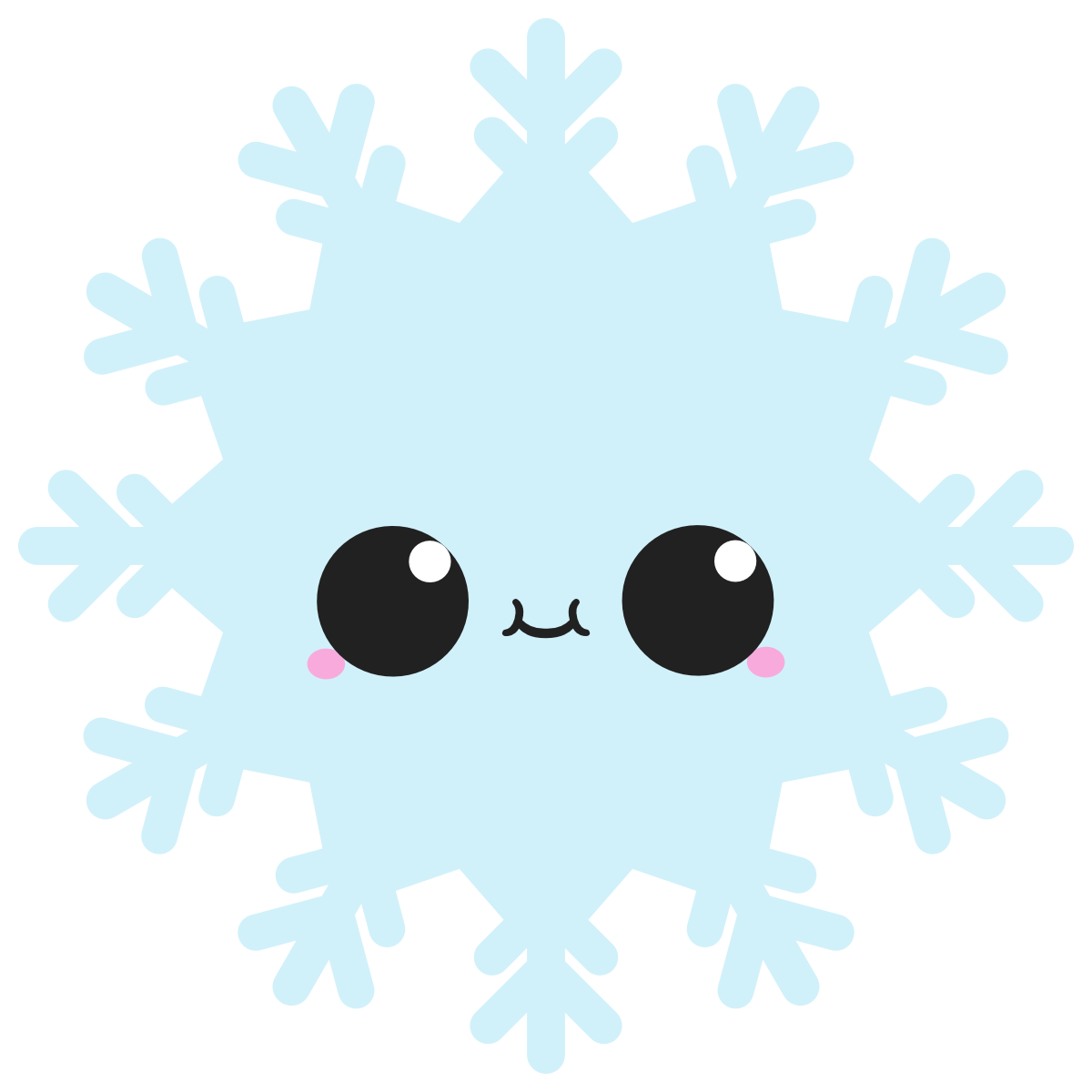 Cute snowflake with a cheeky face