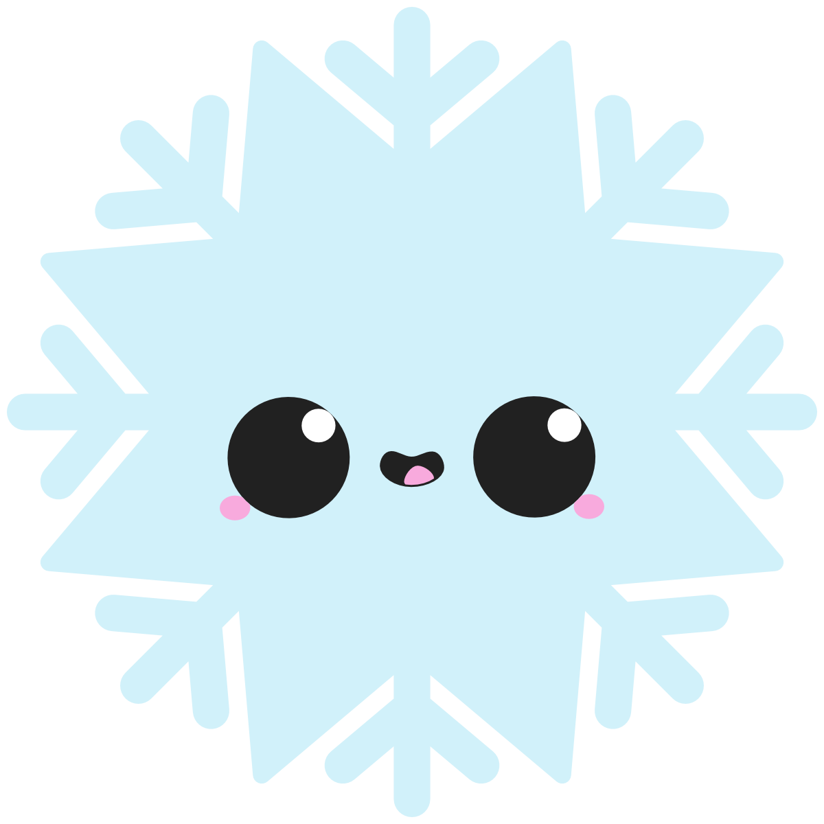 Cute snowflake with a yay face