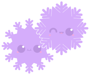 Purple kawaii snowflakes preview icon