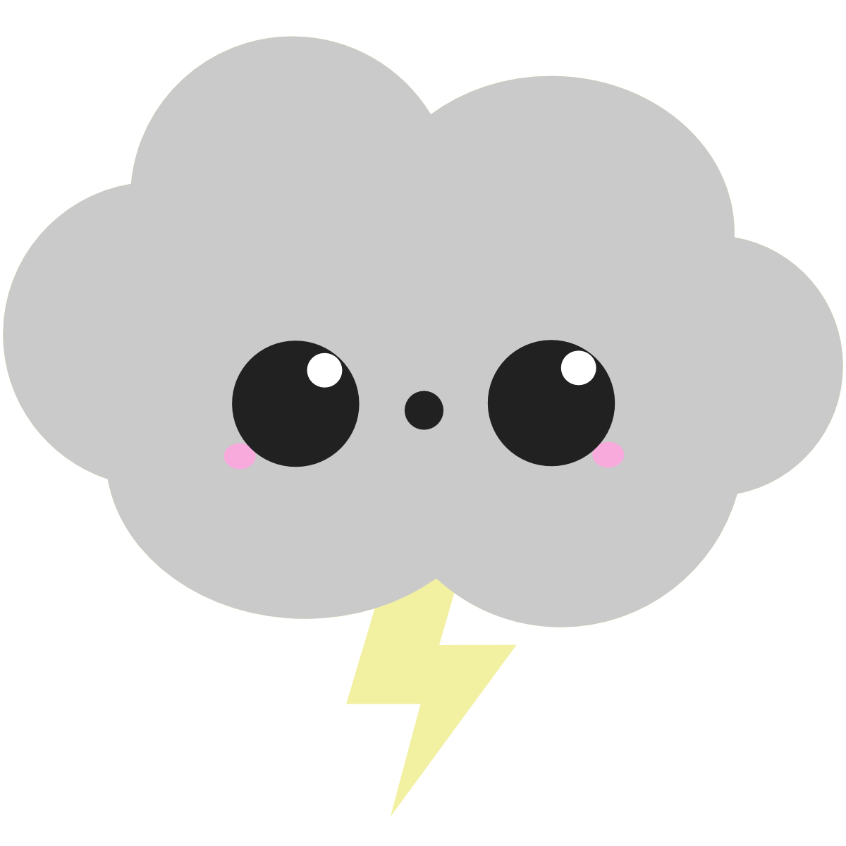 Cute cloud with thunder