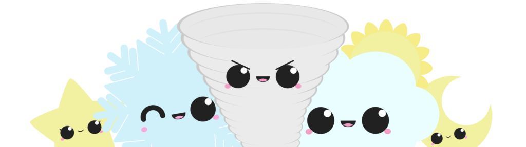 Kawaii Weather Banner with different designs