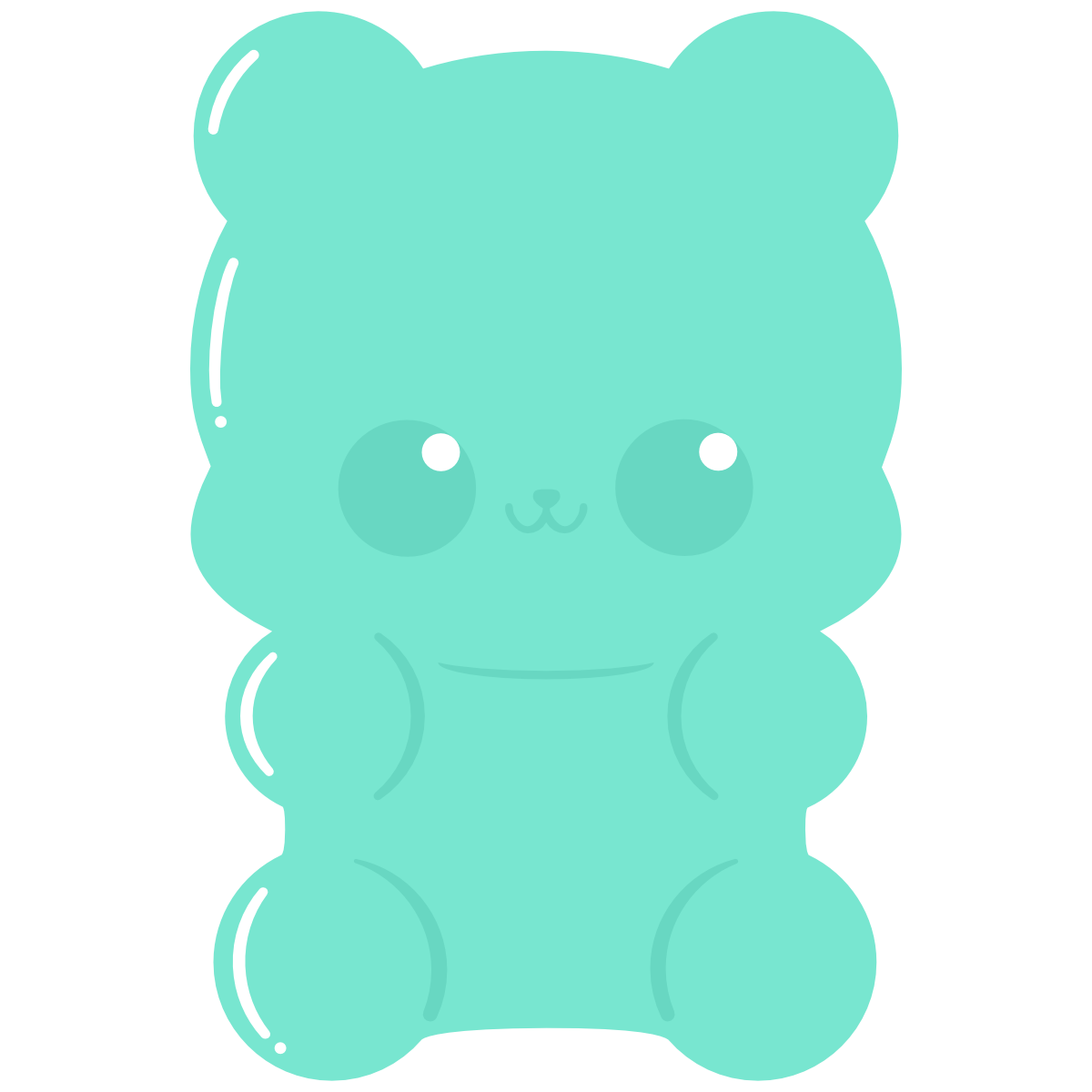 Green Kawaii Gummy Candy Bear