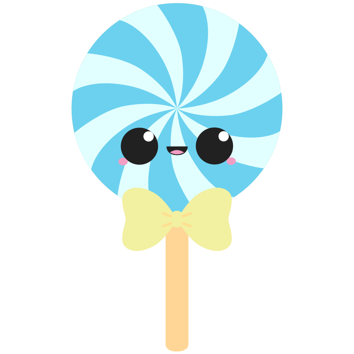 Lollipop with swirl and kawaii face