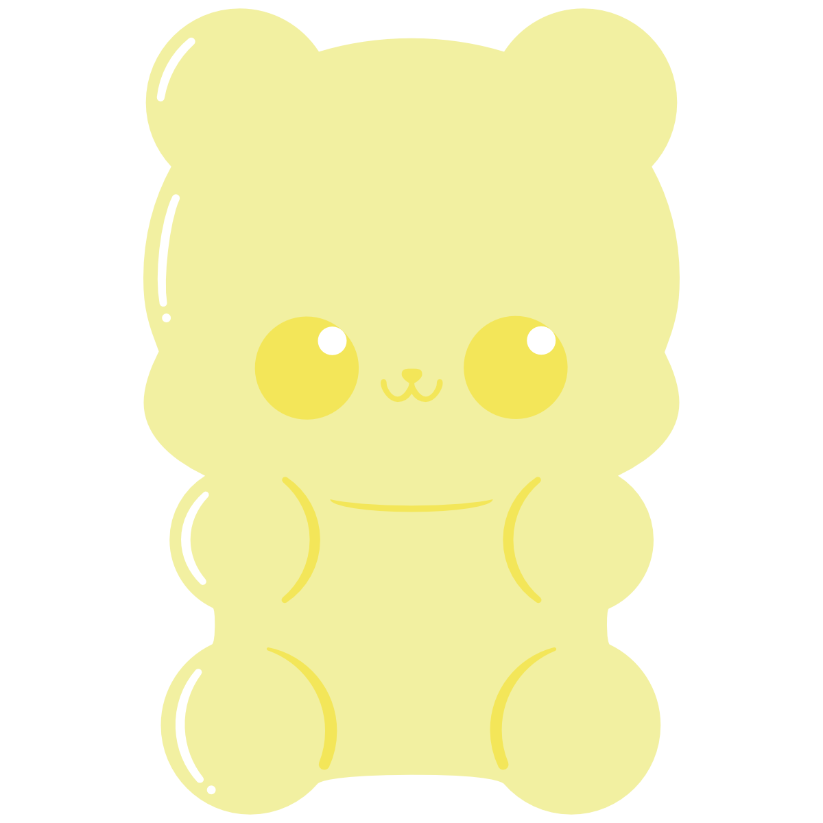 Yellow Kawaii Gummy Candy Bear