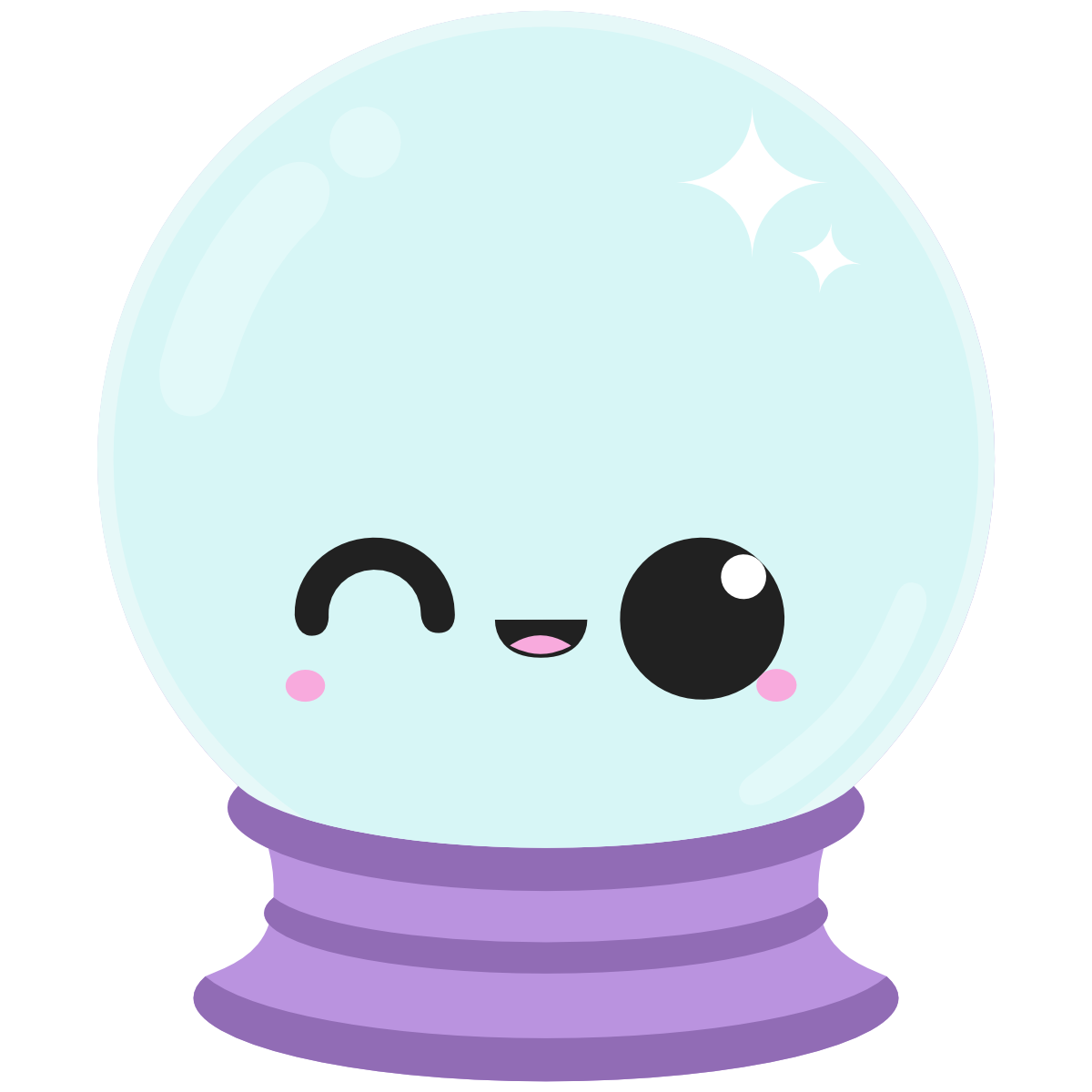Crystal ball with kawaii face