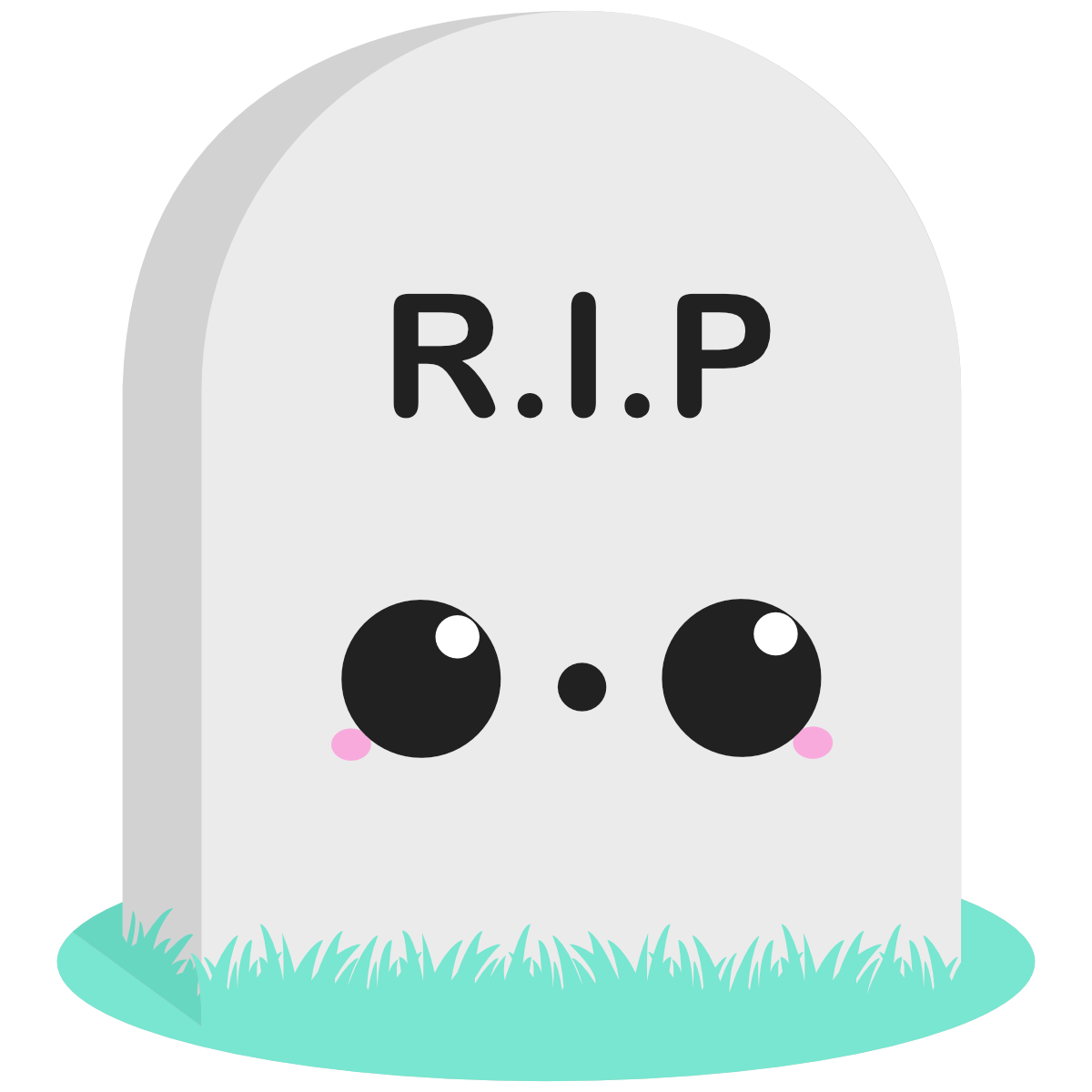 Gravestone with kawaii face