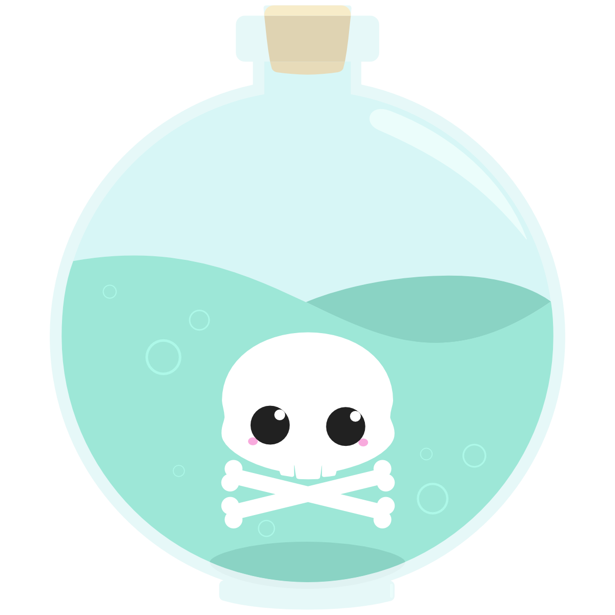Poison bottle with kawaii face