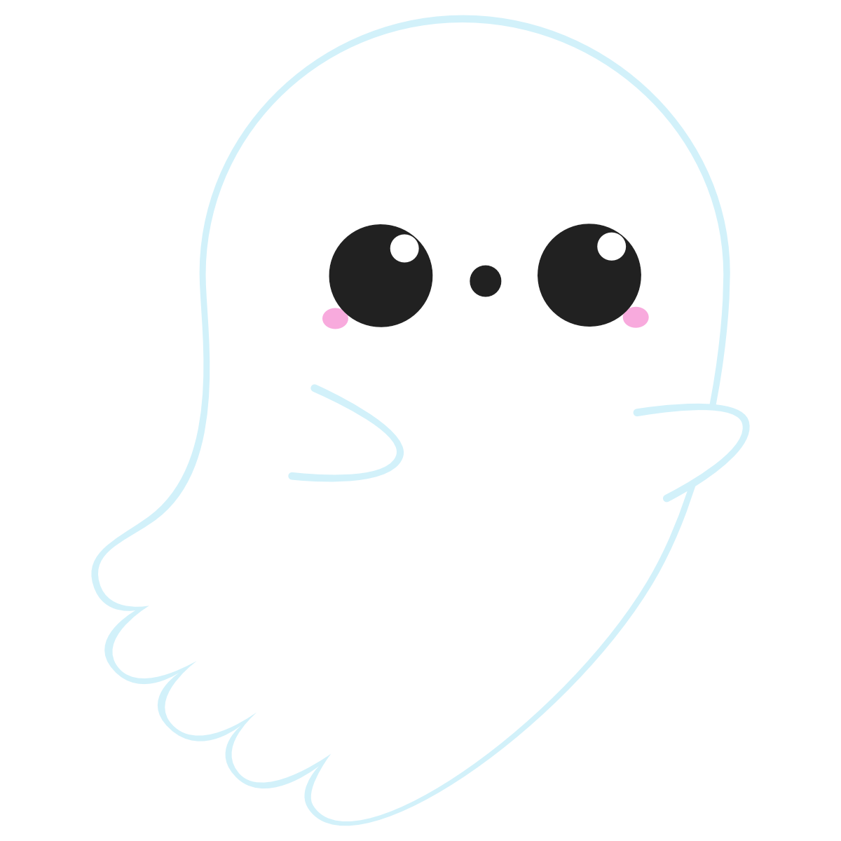 Spooky ghost with kawaii face