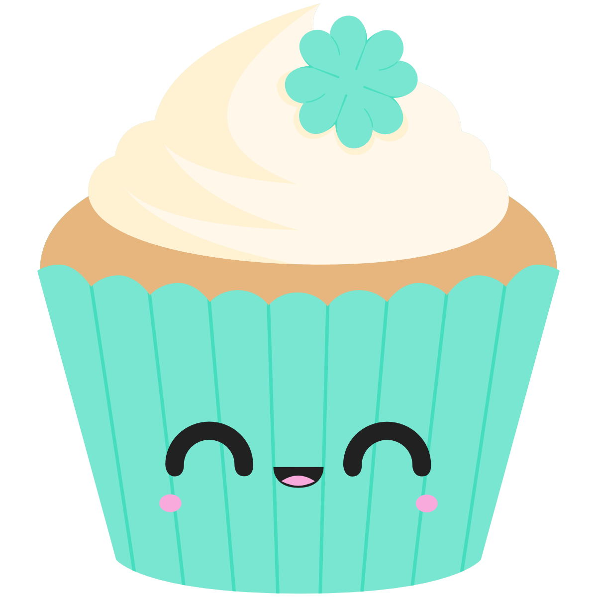 St Patricks Day Cupcake with kawaii face