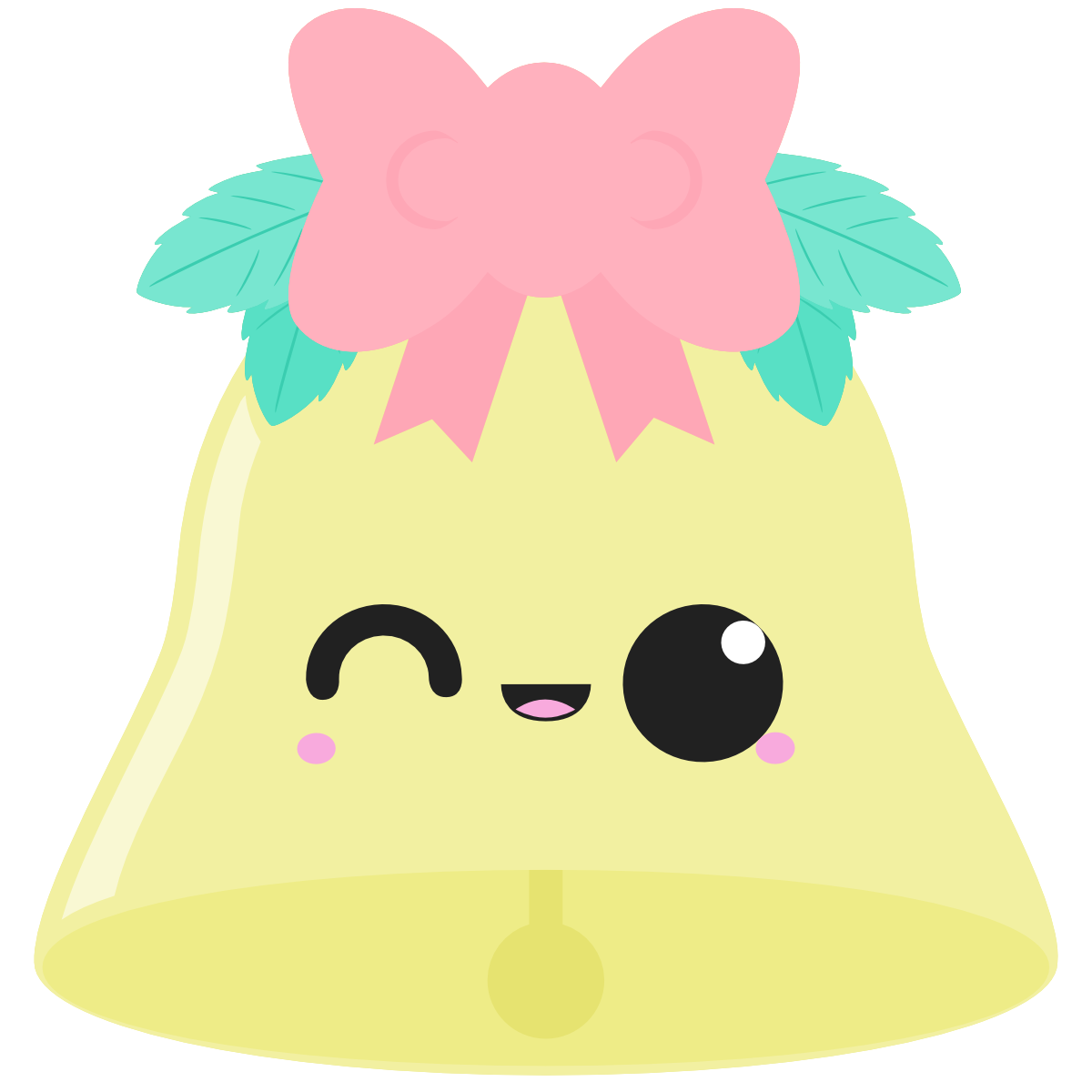 Christmas bell with kawaii face