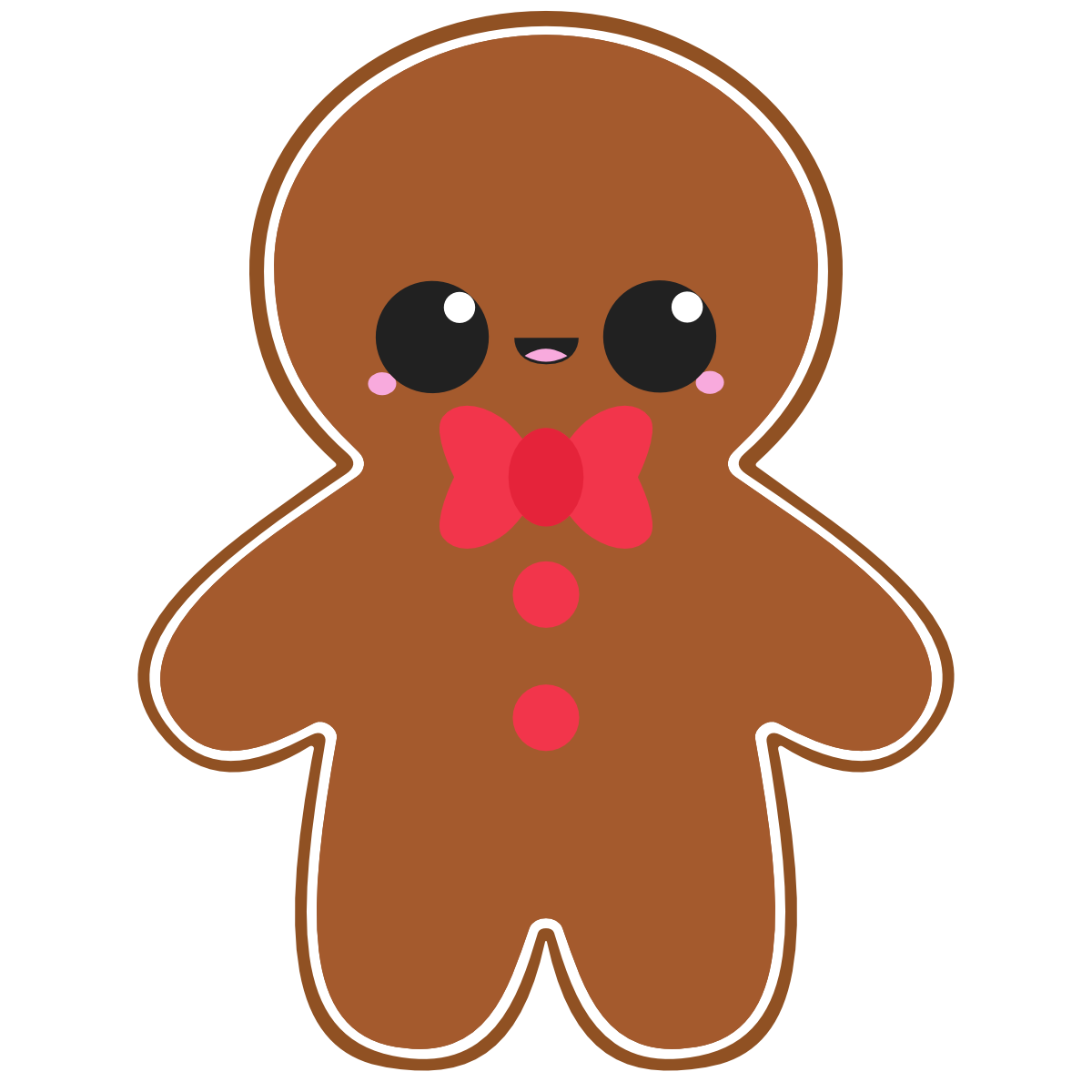 Gingerbread man with kawaii face