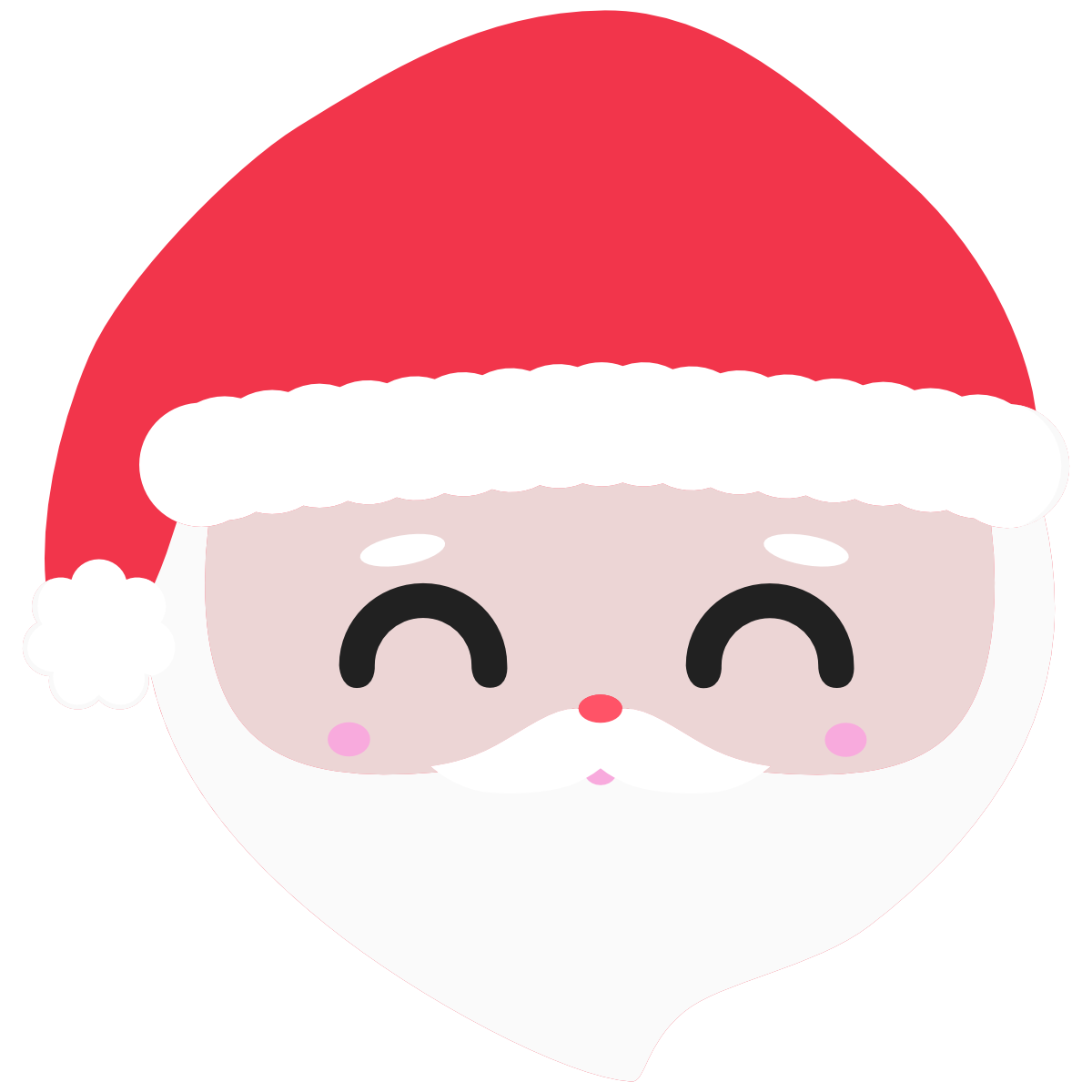 Kawaii santa head smiling