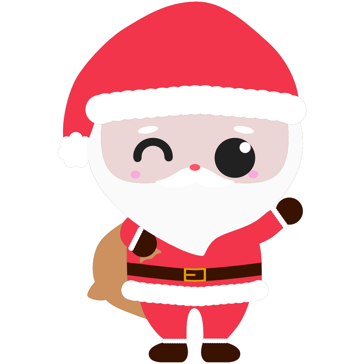 Kawaii Santa with bag