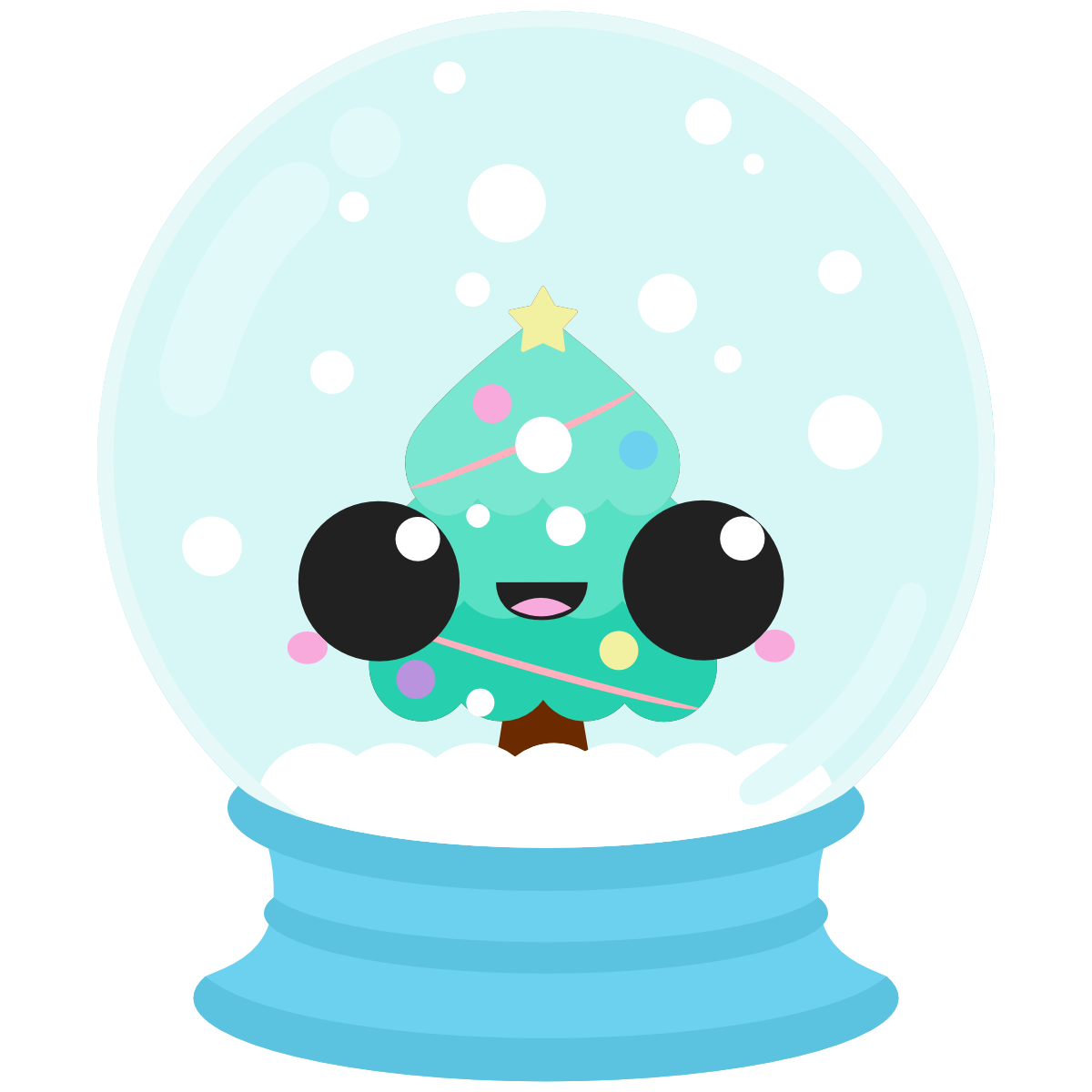 Snow Globe with kawaii face
