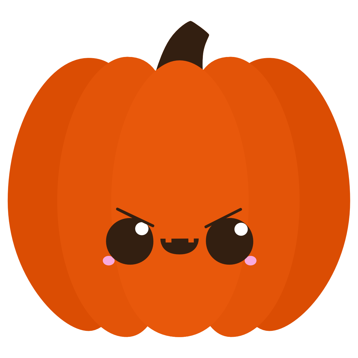 angry pumpkin with kawaii face