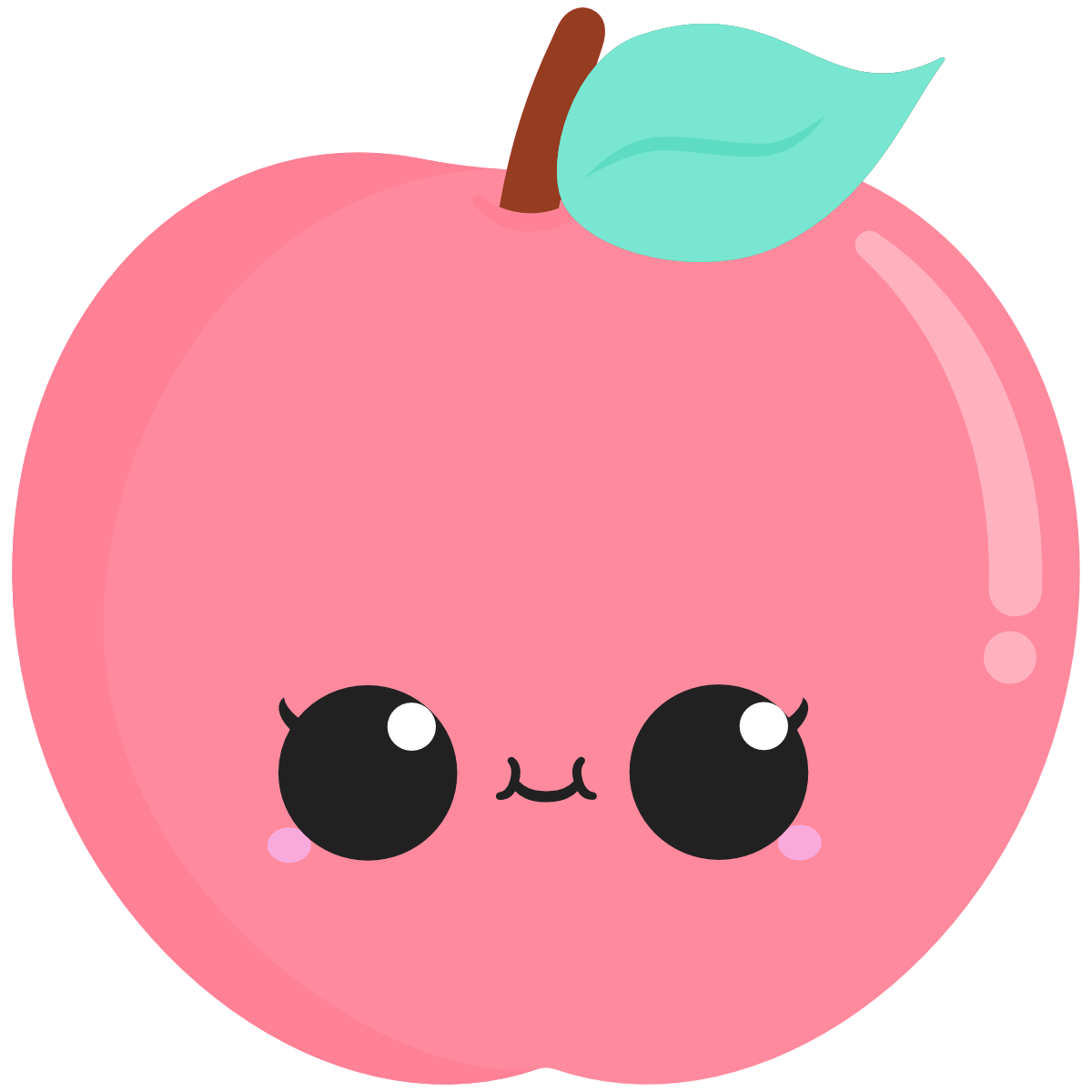 Cute apple with a kawaii face