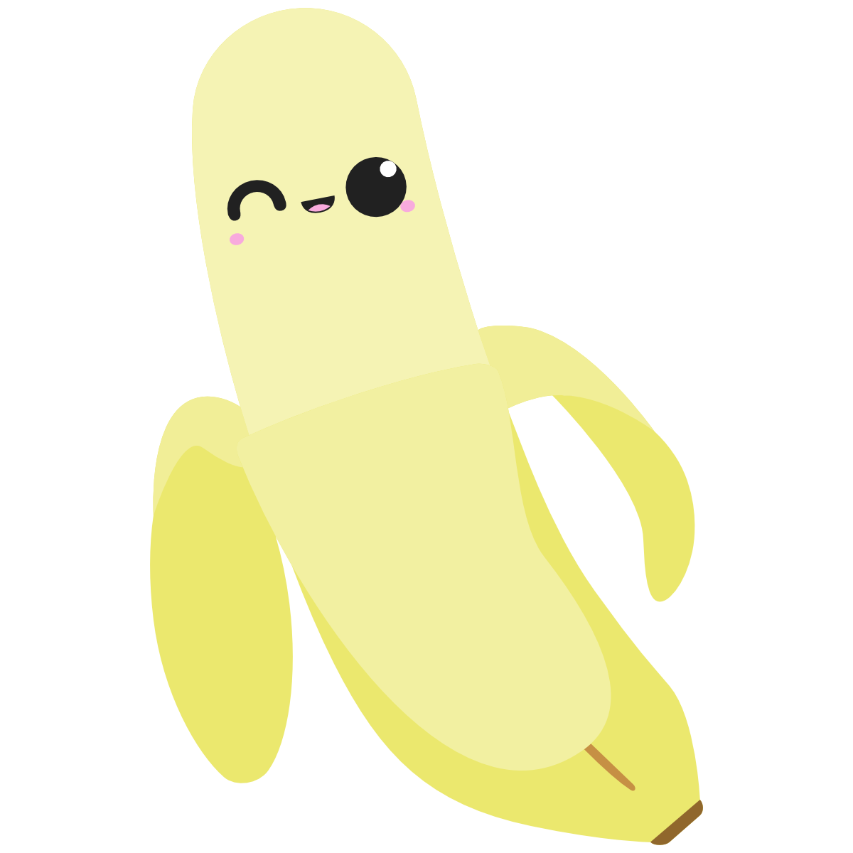 Cute banana with a kawaii face