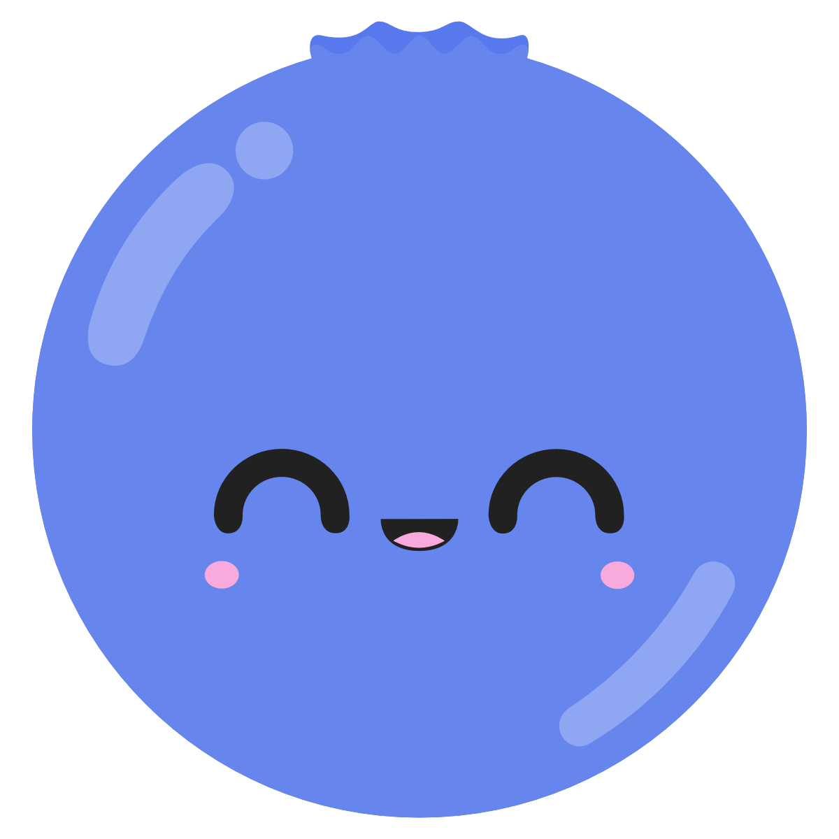 Cute blueberry with a kawaii face