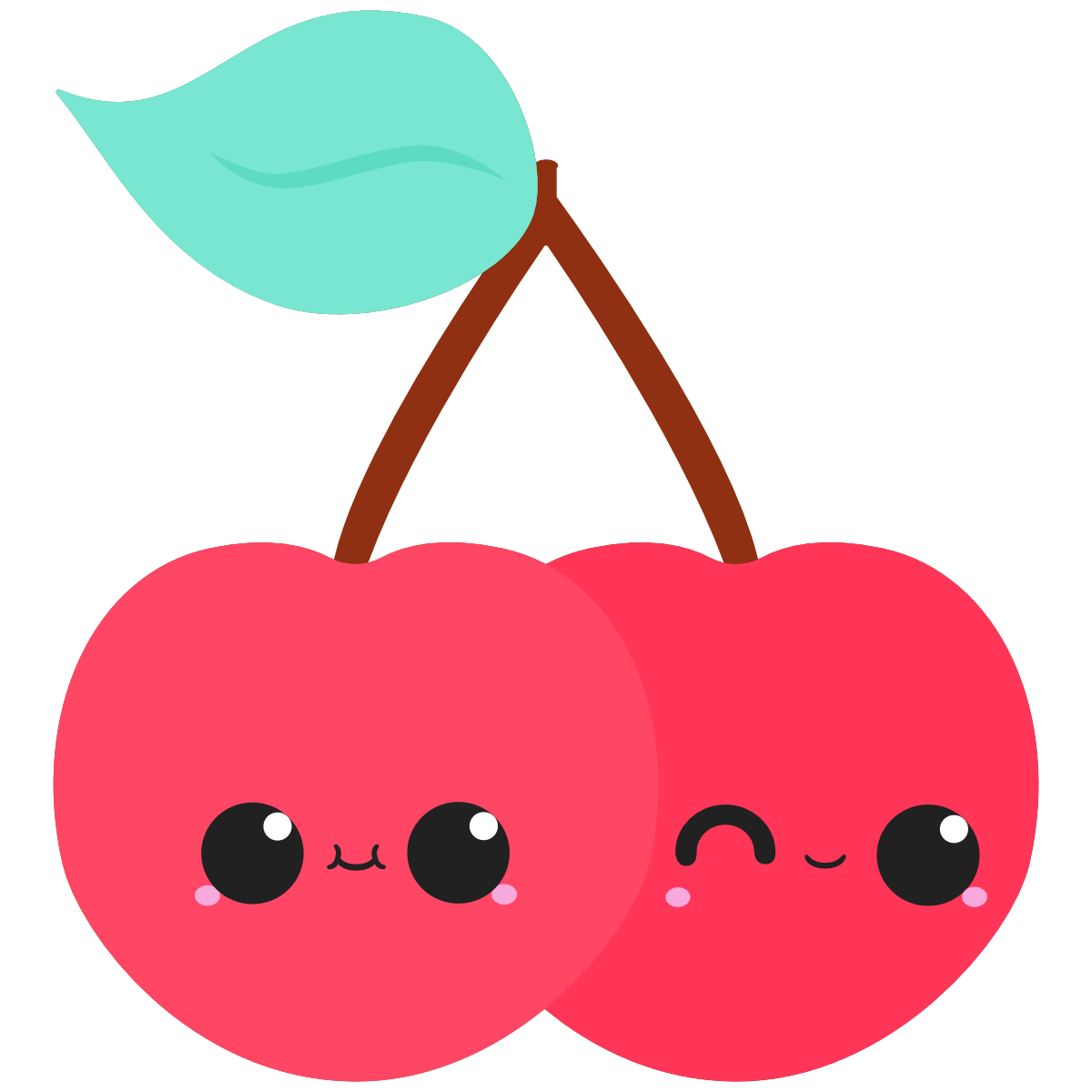 Cute cherries with a kawaii face