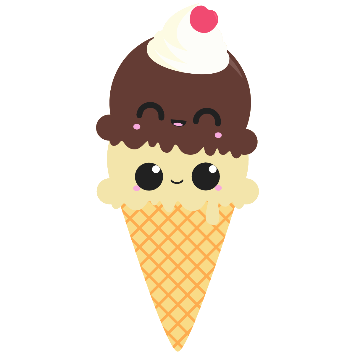 Kawaii double ice cream whipped cream