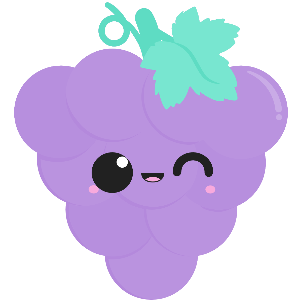 Cute grapes with a kawaii face