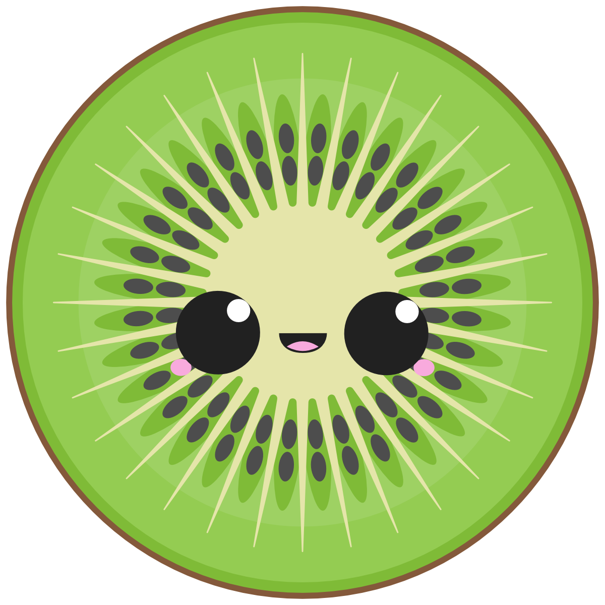 Cute kiwi with a kawaii face