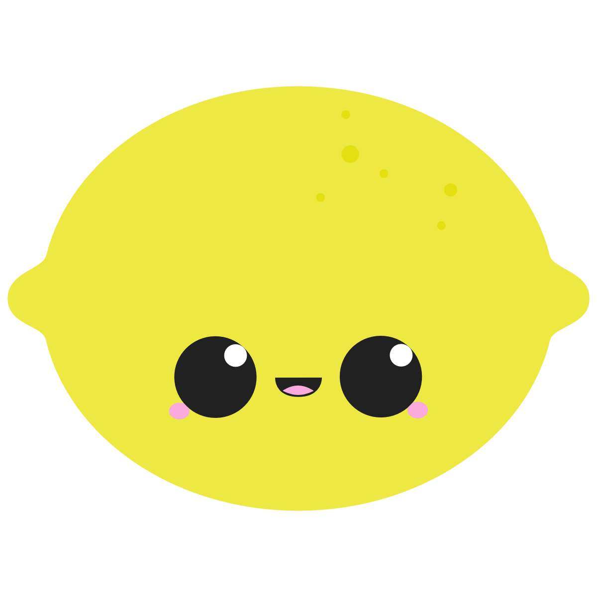 Cute lemon with a kawaii face