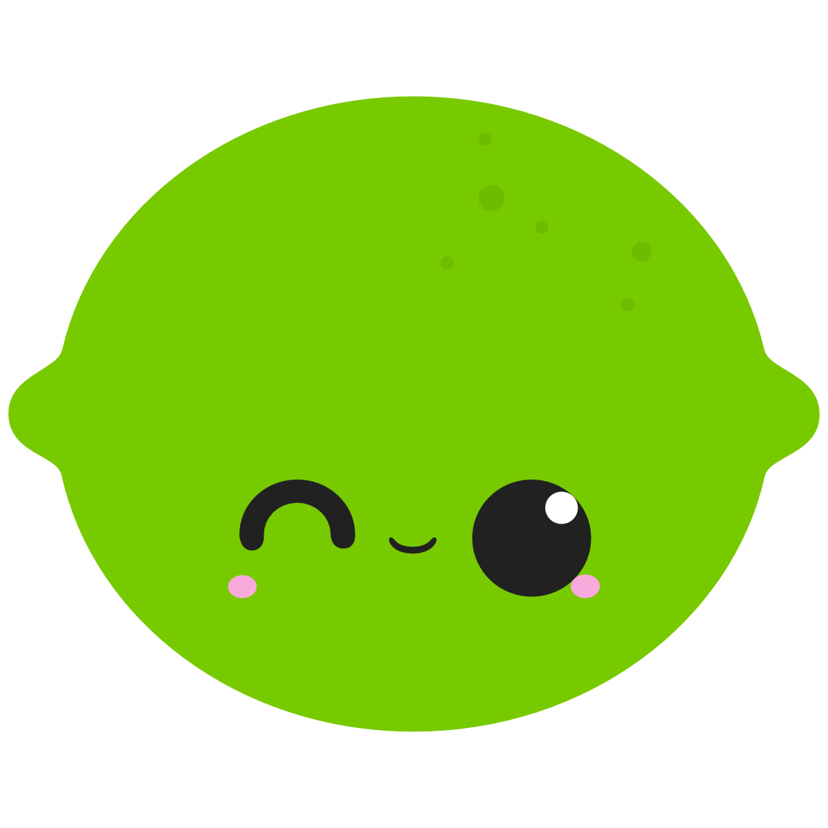 Cute lime with a kawaii face