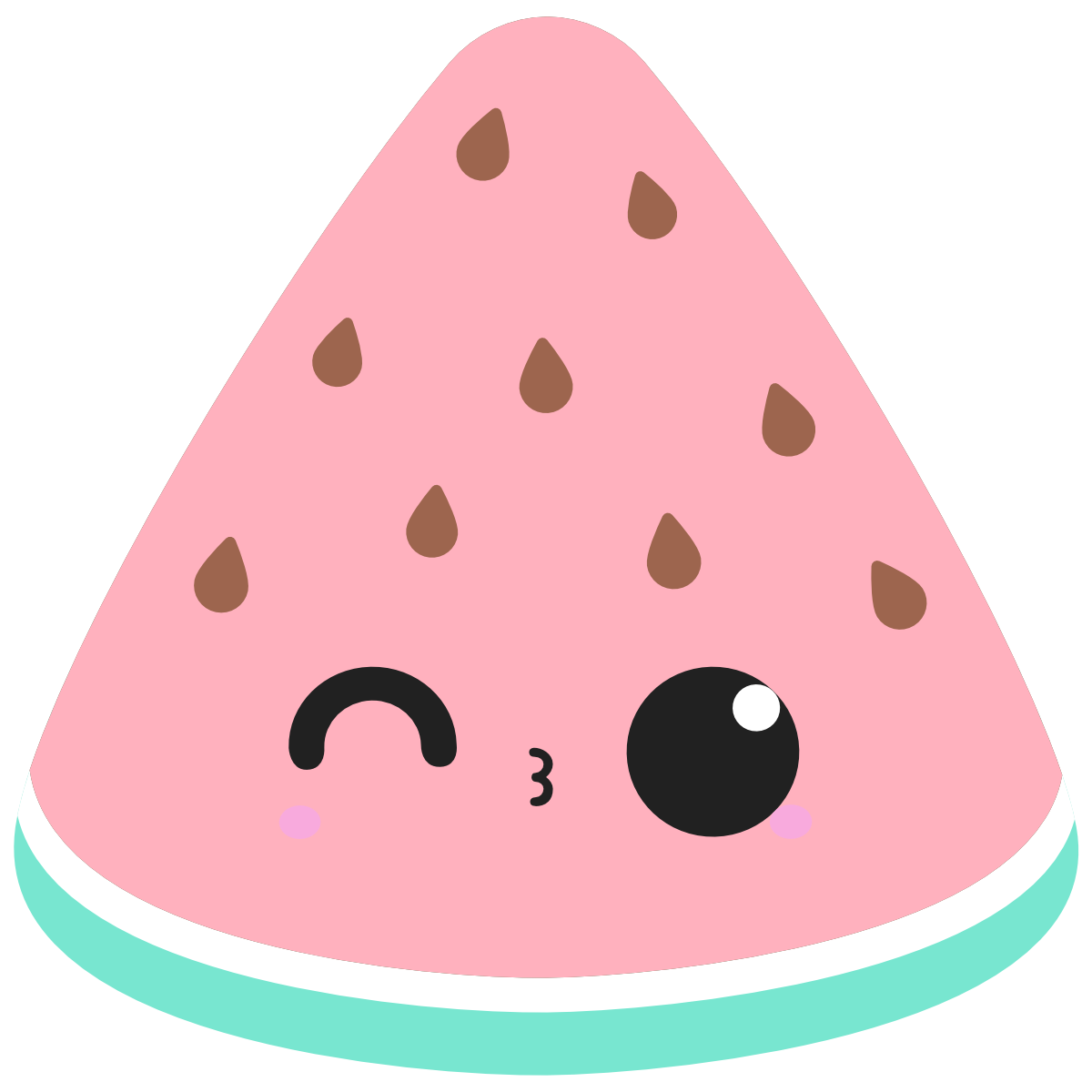 Cute melon with a kawaii face