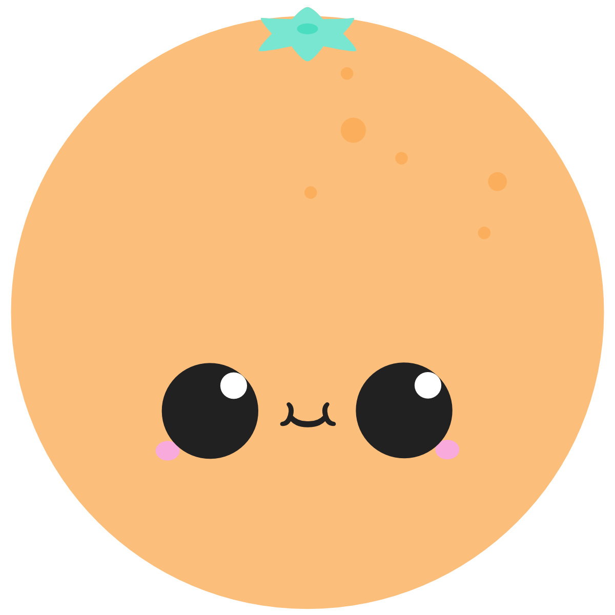 Cute orange with a kawaii face