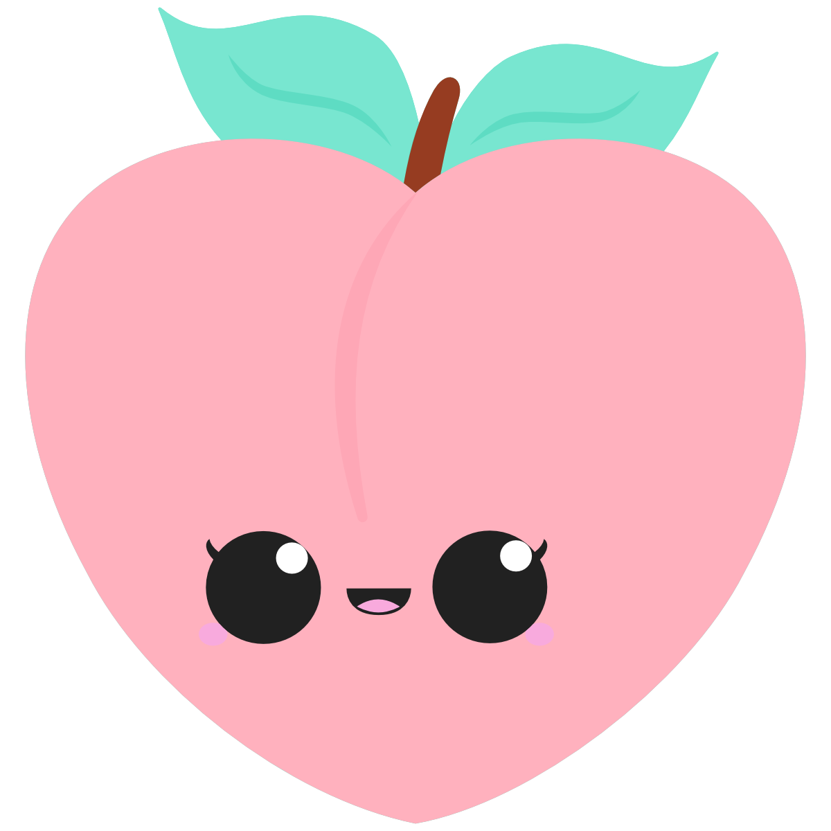 Cute peach with a kawaii face