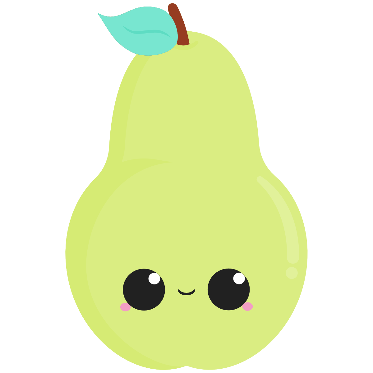 Cute pear with a kawaii face