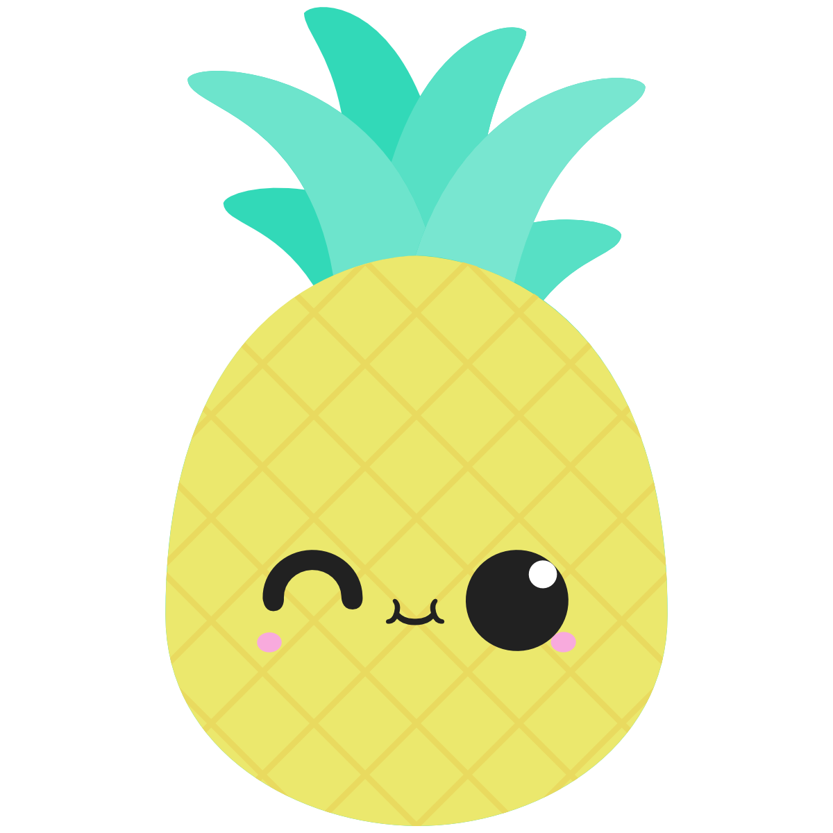 Cute pineapple with a kawaii face