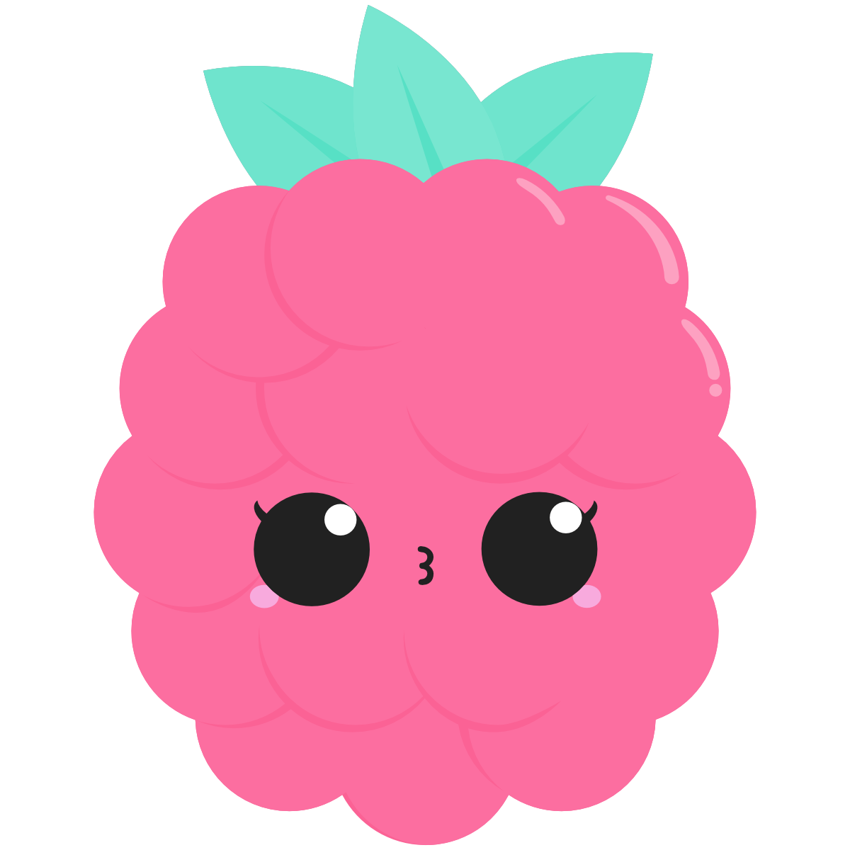 Cute raspberry with a kawaii face