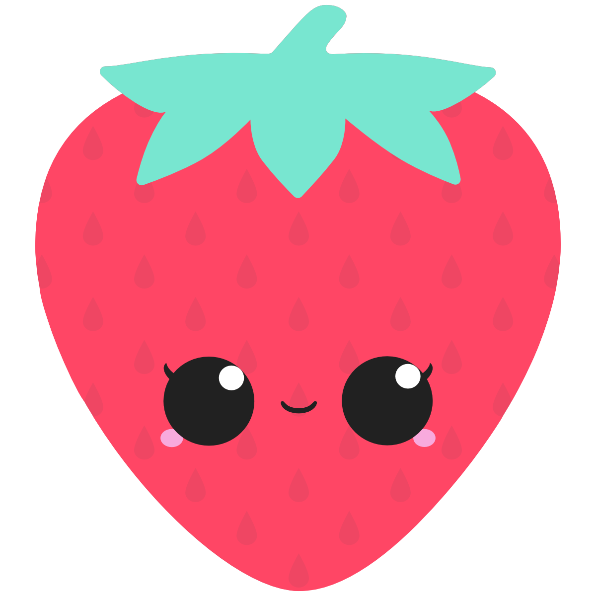 Cute strawberry with a kawaii face