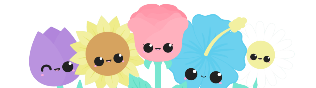 kawaii flower banner
