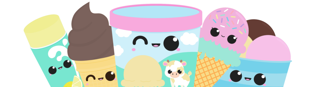 kawaii ice cream banner