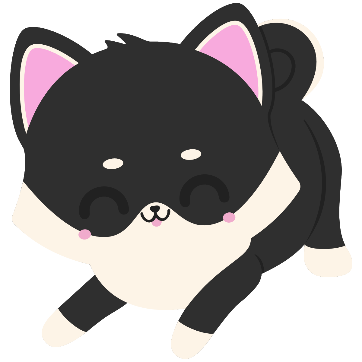 kawaii black shiba inu play pose