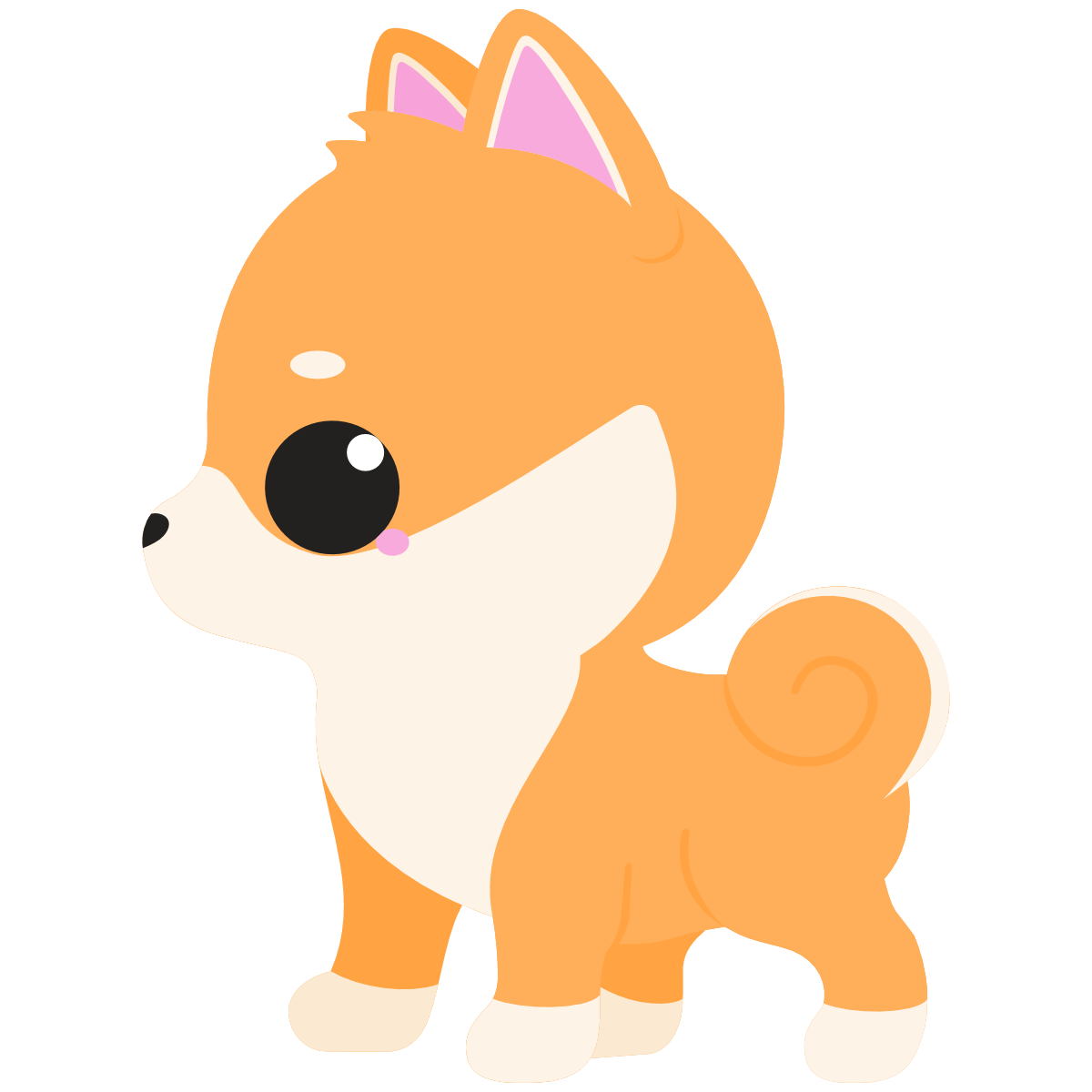 Kawaii red shiba inu looking to the side