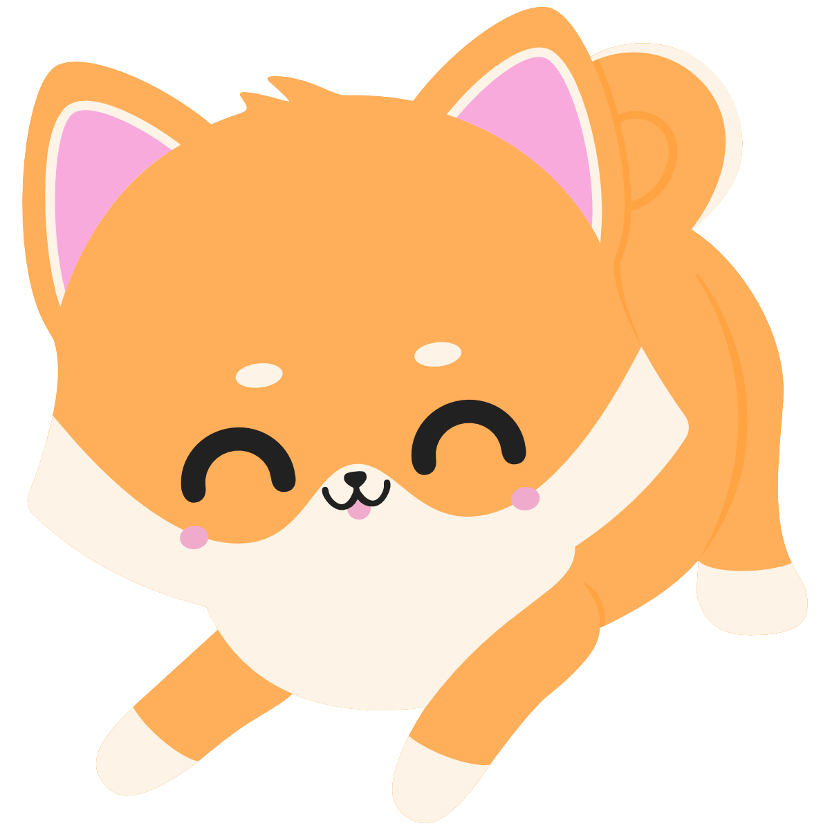 kawaii red shiba inu play pose