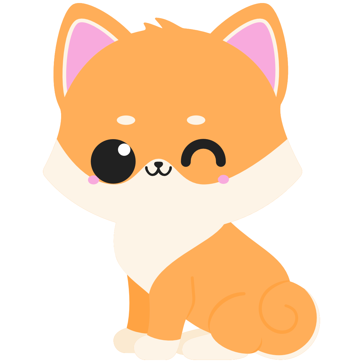 kawaii red shiba inu sitting