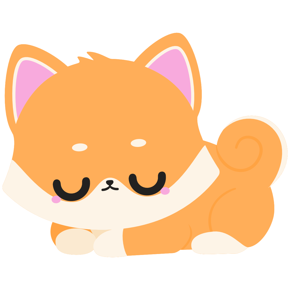 kawaii red shiba inu sleeping