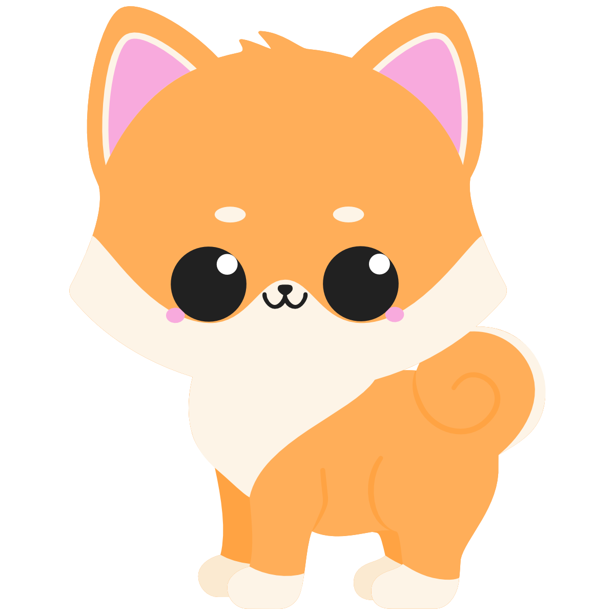 kawaii red shiba inu standing