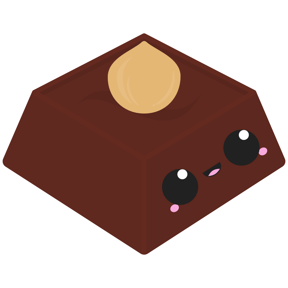 kawaii square hazelnut praline