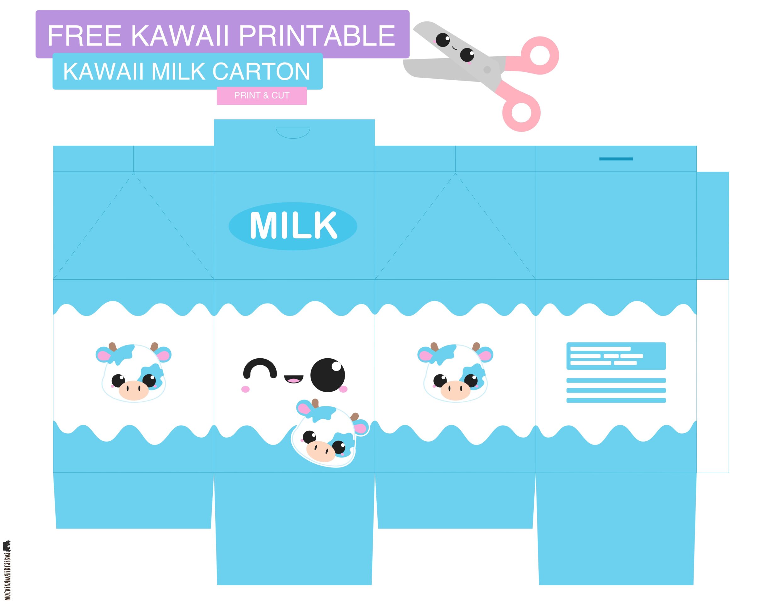 Kawaii Milk Carton Printable